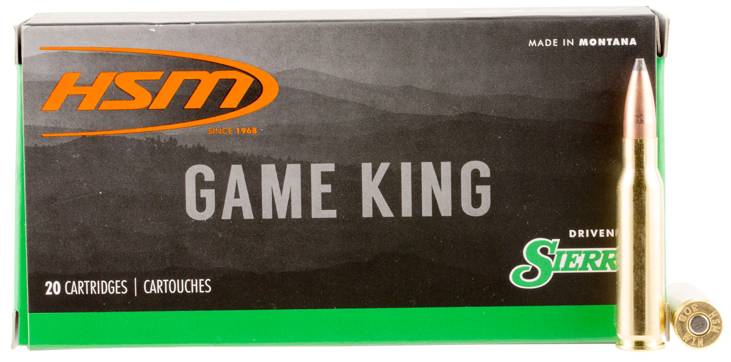 20858.jpg HSM 30841N Game King 308 Win 150 gr Sierra GameKing Spitzer Boat Tail 20 Per Box/ 25 Case - Image 1