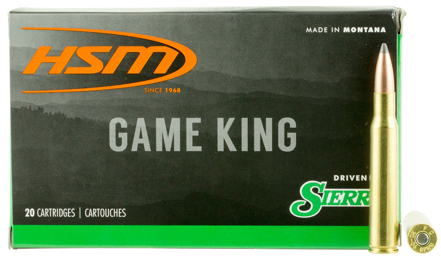 20910.jpg HSM 300640N Game King 30-06 Springfield 165 gr Sierra GameKing Spitzer Boat Tail 20 Per Box/ 20 Case - Image 1