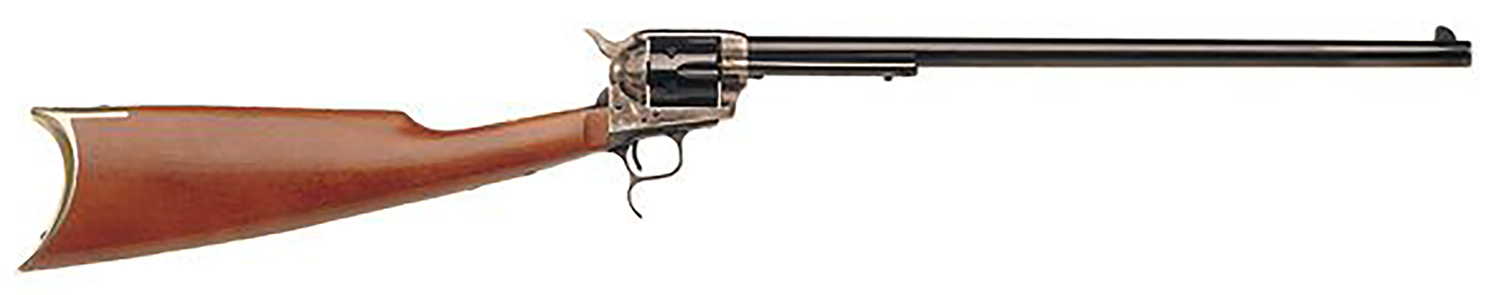 136757.jpg Cimarron MP419 Revolving Carbine Full Size 45 Colt (Long Colt) 6 Shot 18" Blued Stainless Steel Barrel, Color Case Hardened Stainless Steel Receiver, Walnut Shoulder Stock, Right Hand - Image 1