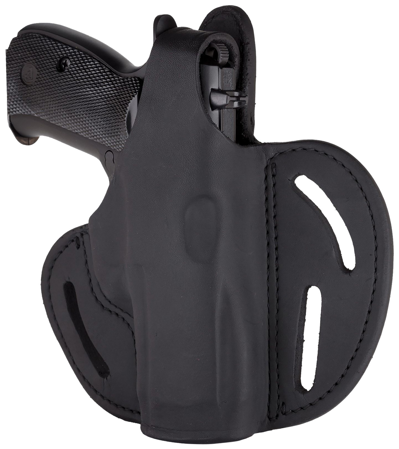 112390.jpg 1791 Gunleather BHX3SBLR BHX OWB Size 03 Stealth Black Leather Belt Slide Compatible w/Glock/S&W M&P Shield Right Hand - Image 1