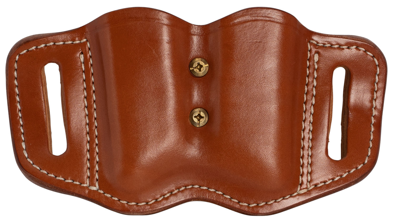 112432.jpg 1791 Gunleather MAGF22CBRA MAG-F Double Mag Holster Classic Brown Leather Belt Slide Compatible w/ Double Stack Ambidextrous - Image 1