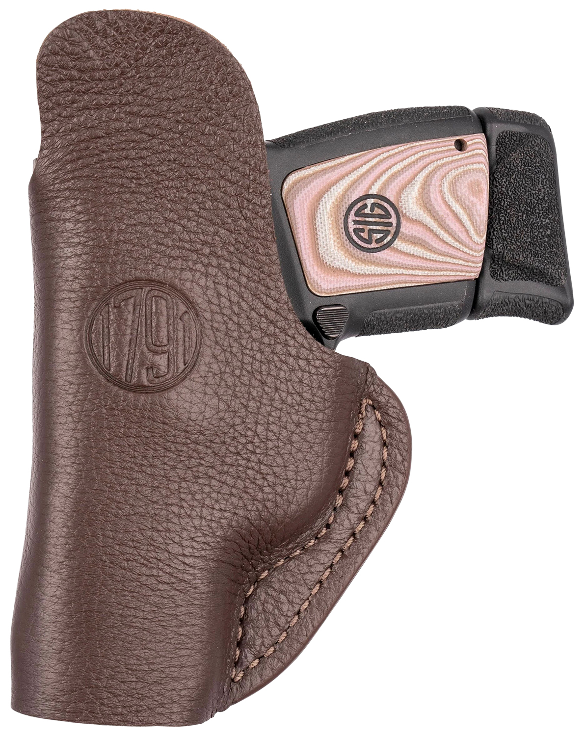 151504.jpg 1791 Gunleather FCD1BRWL Fair Chase IWB Size 01 Brown Leather Deer Hide Belt Clip Fits Ruger LCP 380/S&W Bodyguard Left Hand - Image 1