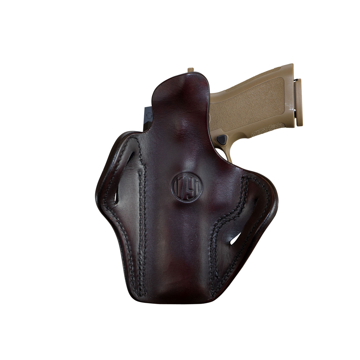 121736.jpg 1791 Gunleather ORBH24SBRR BH2.4 Optic Ready OWB 2.4 Signature Brown Leather Belt Slide Fits Walther PPQ/Sig P320/Springfield XD-M Right Hand - Image 1