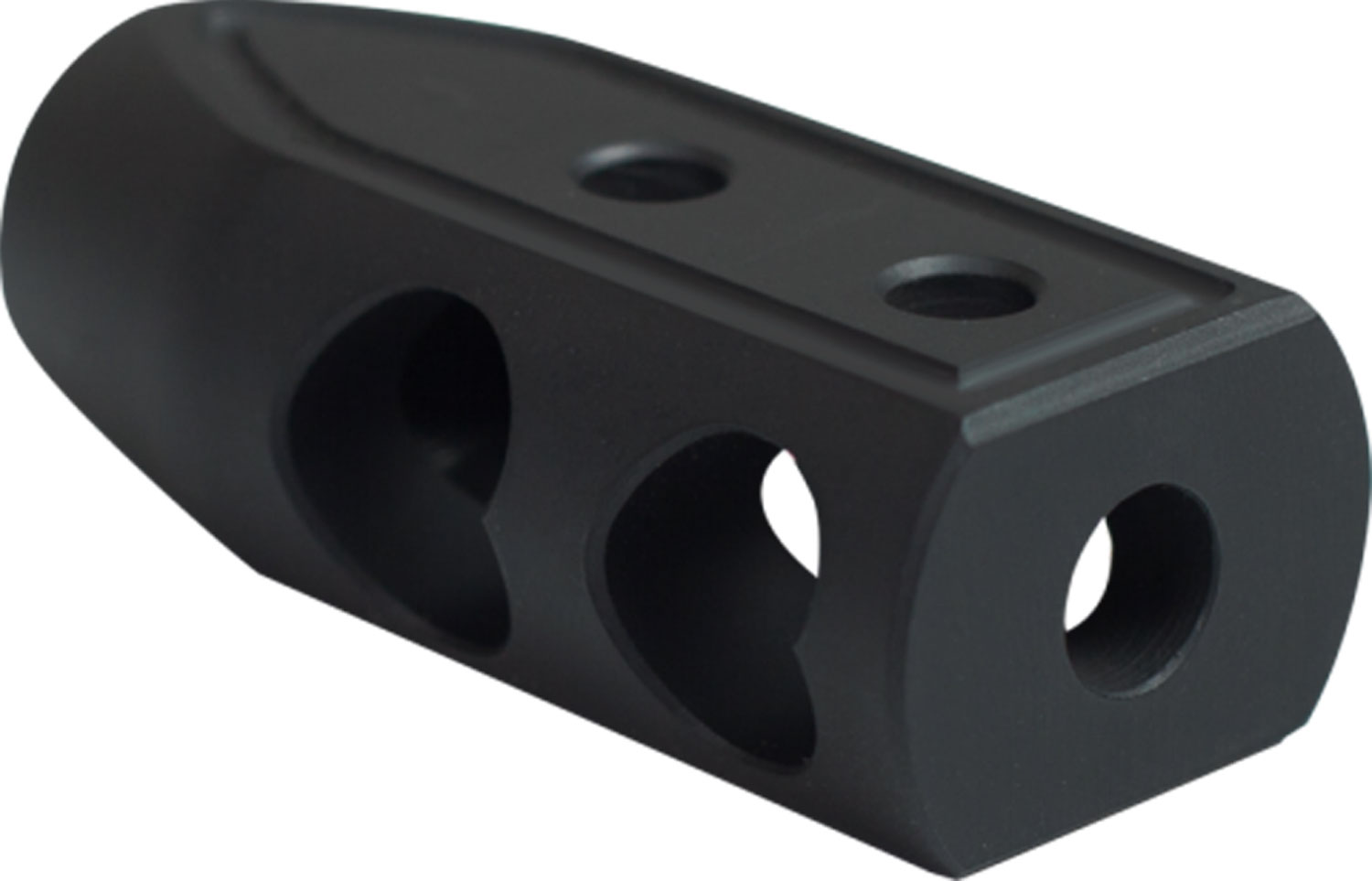 126981.jpg Timber Creek Outdoors 65HBBLC Heart Breaker Muzzle Brake Black Cerakote with 5/8"-24 tpi Threads for 6.5 Grendel AR-Platform - Image 1