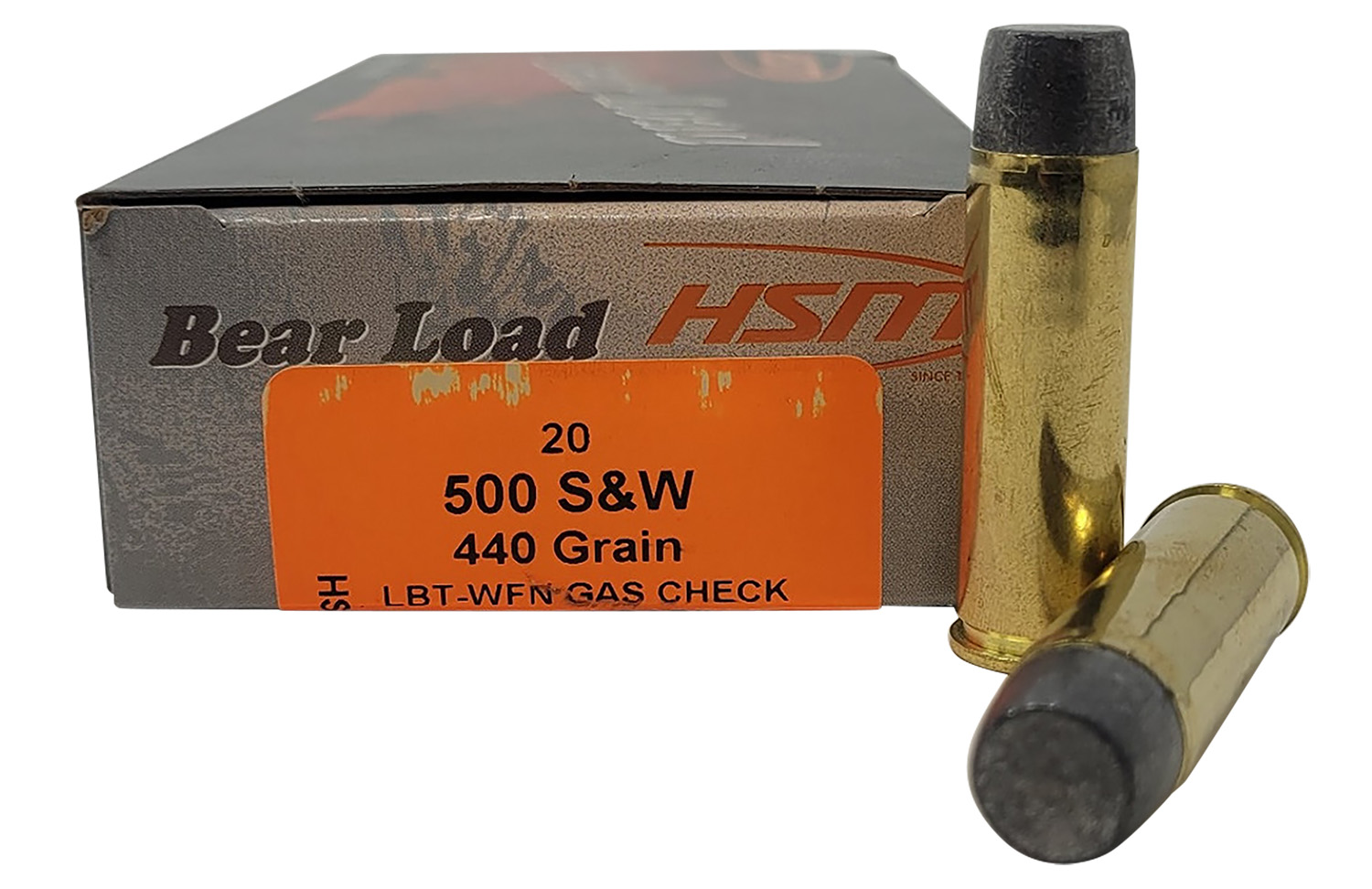 89764.jpg HSM 500SW6N Bear Load 500 S&W Mag 440 gr Wide Flat Nose 20 Per Box/ 25 Case - Image 1