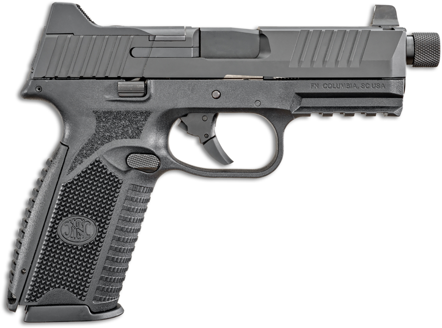 107906.jpg FN 66100527 509T 9mm Luger 10+1, 4.50" Black Steel Threaded Barrel, Matte Black Optic Ready/Serrated Stainless Steel Slide, Matte Black Polymer Frame w/Picatinny Rail - Image 1