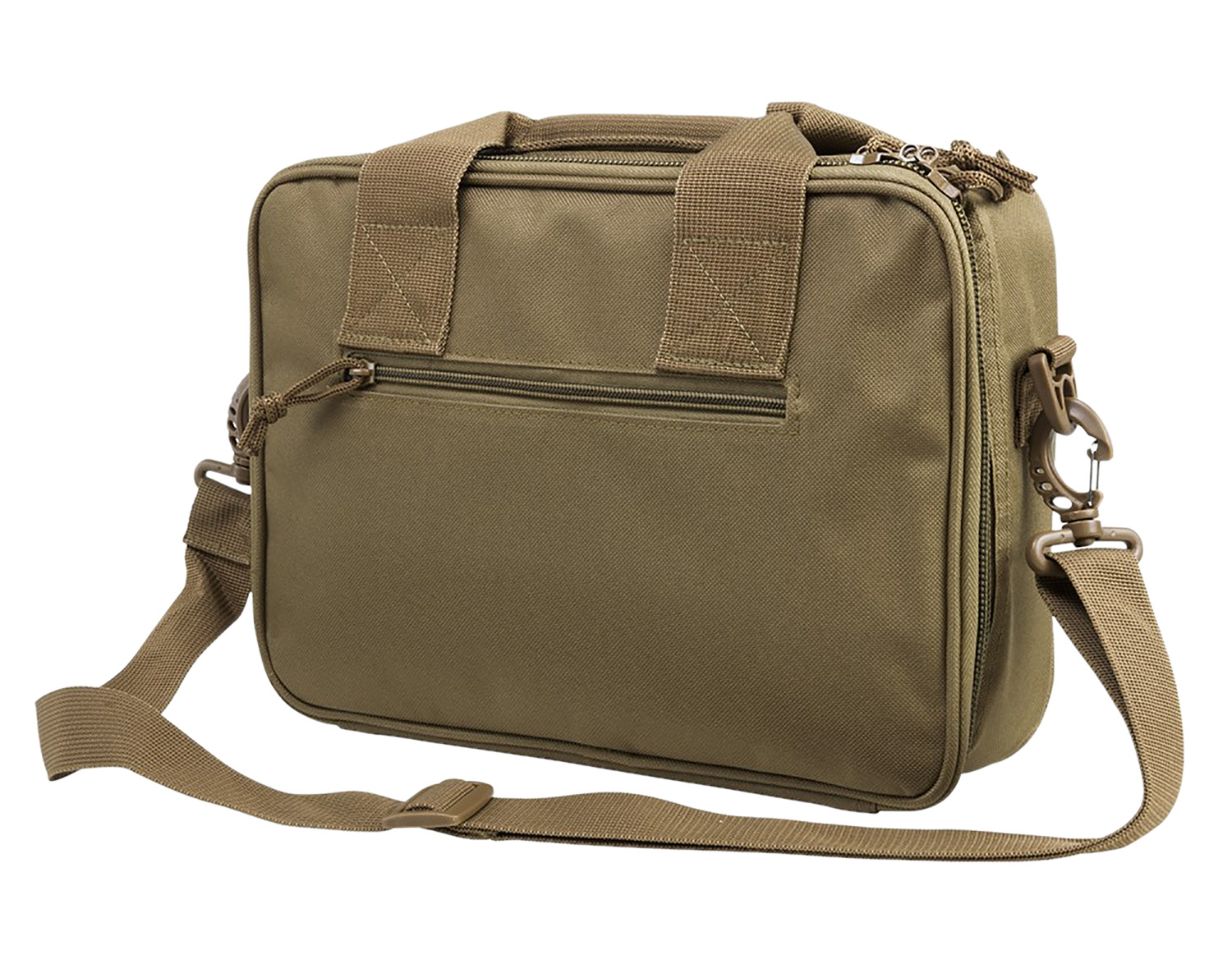 109683.jpg NcStar CPDX2971T VISM Double Pistol Range Bag w/ Mag Pouches Loop Fasteners Zippers Padding & Tan Finish - Image 1