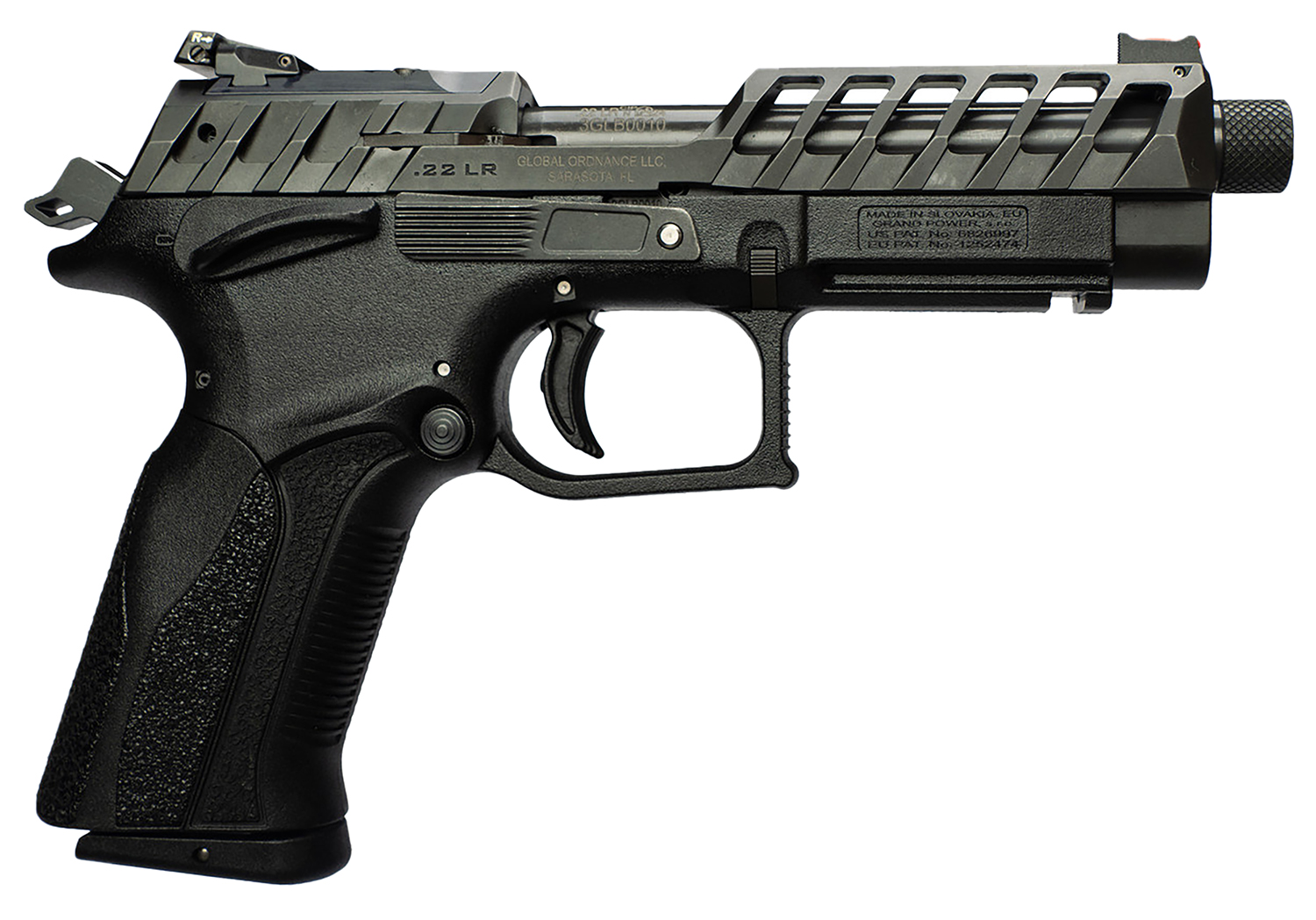 182575.jpg Grand Power 8588005808682 K22 X-Trim Mk23 22 LR 10+1 4.25" Black Barrel, Black Optic Cut/Serrated Slide, Black Steel Frame w/Beavertail, Interchangeable Backstrap Grip - Image 1