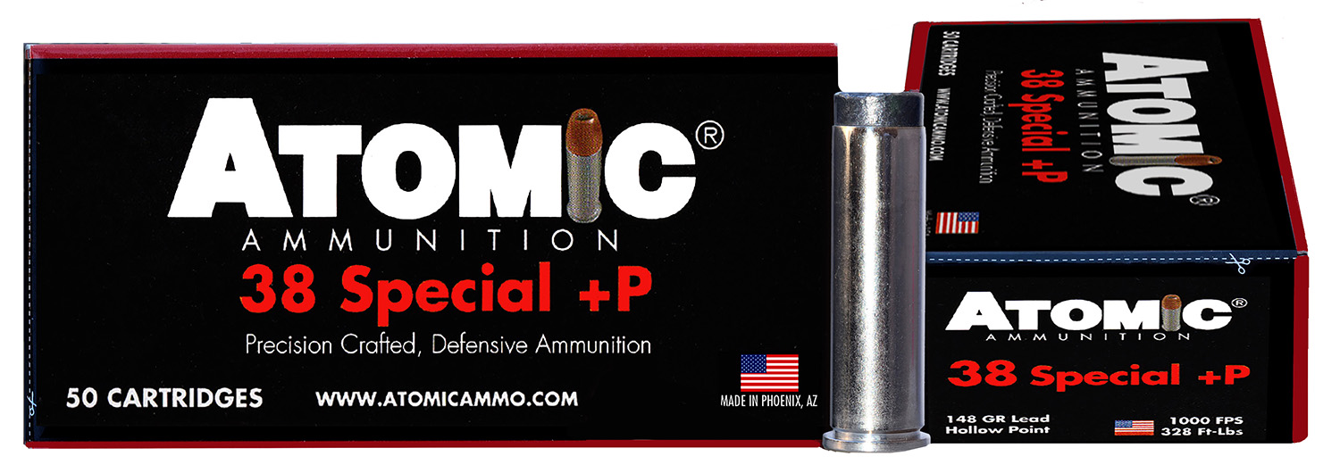 129708.jpg Atomic Ammunition 00419 Pistol Precision Craft 38Special +P 148gr Lead Hollow Point 50 Per Box/10 Case - Image 1