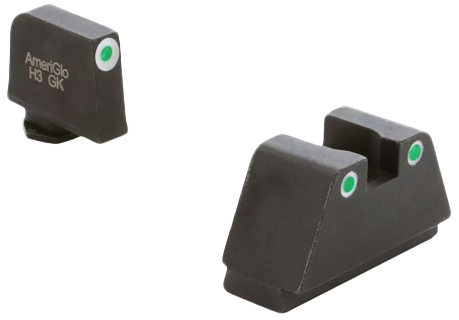 136719.jpg AmeriGlo GL330 Optic Compatible Sight Set for Glock 2XL Tall Green Tritium White Outline Front Sight-Green Tritium White Outline Rear Sight - Image 1