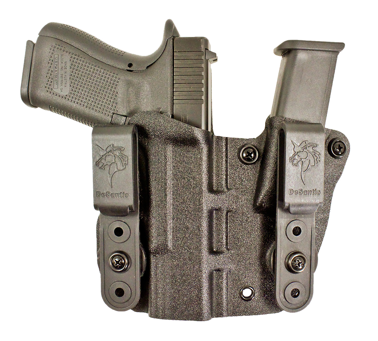 127885 DeSantis Gunhide 160KA8BZ0 Hidden Truth AIWB Black Kydex Belt Clip Fits Glock 43/43X Right Hand - Image 1