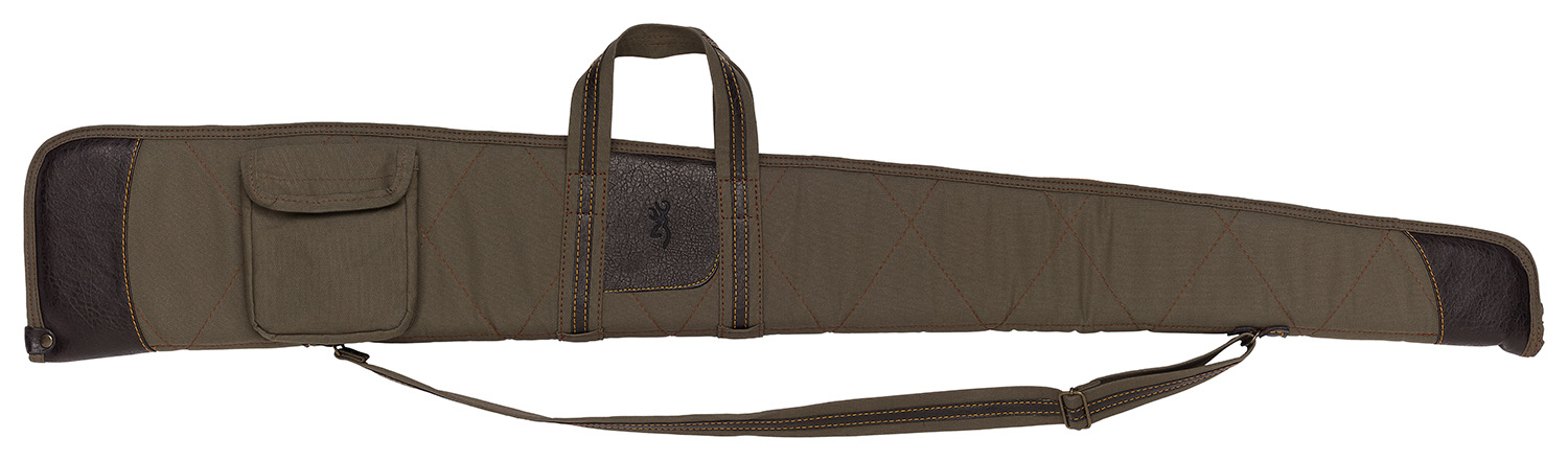 130337 Browning 1415048452 Laredo Shotgun Case Olive w/ Brown Accents Canvas/Leather - Image 1