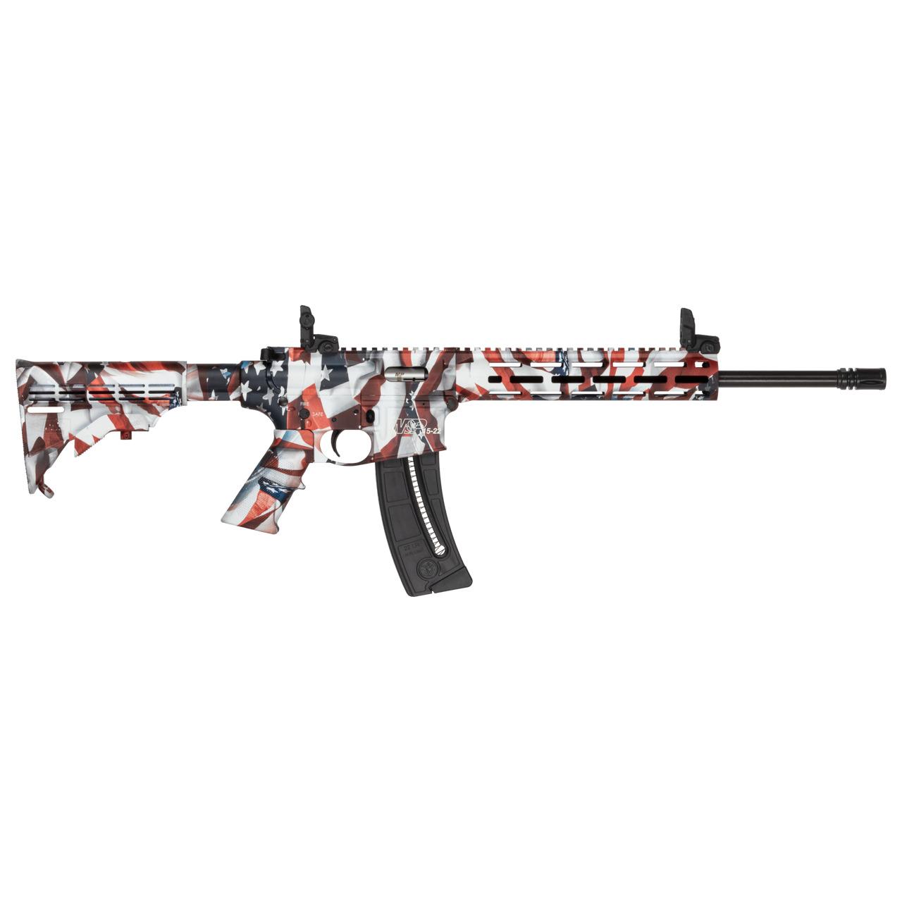 https3A2F2Fmedia.chattanoogashooting.com2Fimages2Fproduct2FSW147142FSW147141.jpg M&P 15-22 Sport Flag Finish .22 LR 25rd Magazine(1) 16.5" Threaded Barrel M-LOK Handguard Folding Sights - Image 1