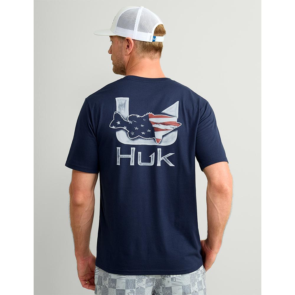 https3A2F2Fmedia.chattanoogashooting.com2Fimages2Fproduct2FATH1000542413S2FATH1000542413-1_2.jpg Huk Fish Flag Short Sleeve Shirt Naval Academy S - Image 1