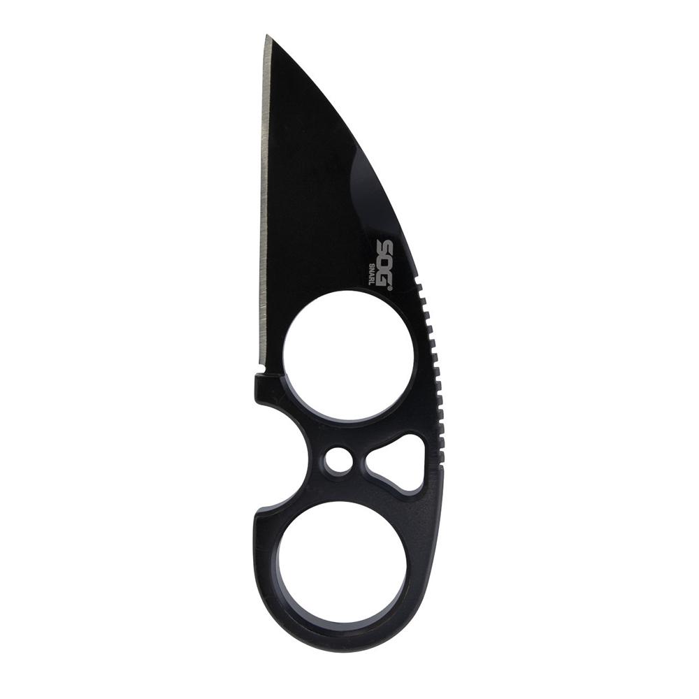 https3A2F2Fmedia.chattanoogashooting.com2Fimages2Fproduct2FSGSOGJB02KCP2FSGSOGJB02KCP-1.jpg SOG Knives Snarl Blackout Fixed Blade Knife 2.3" Sheepsfoot Blade Black Blister - Image 1