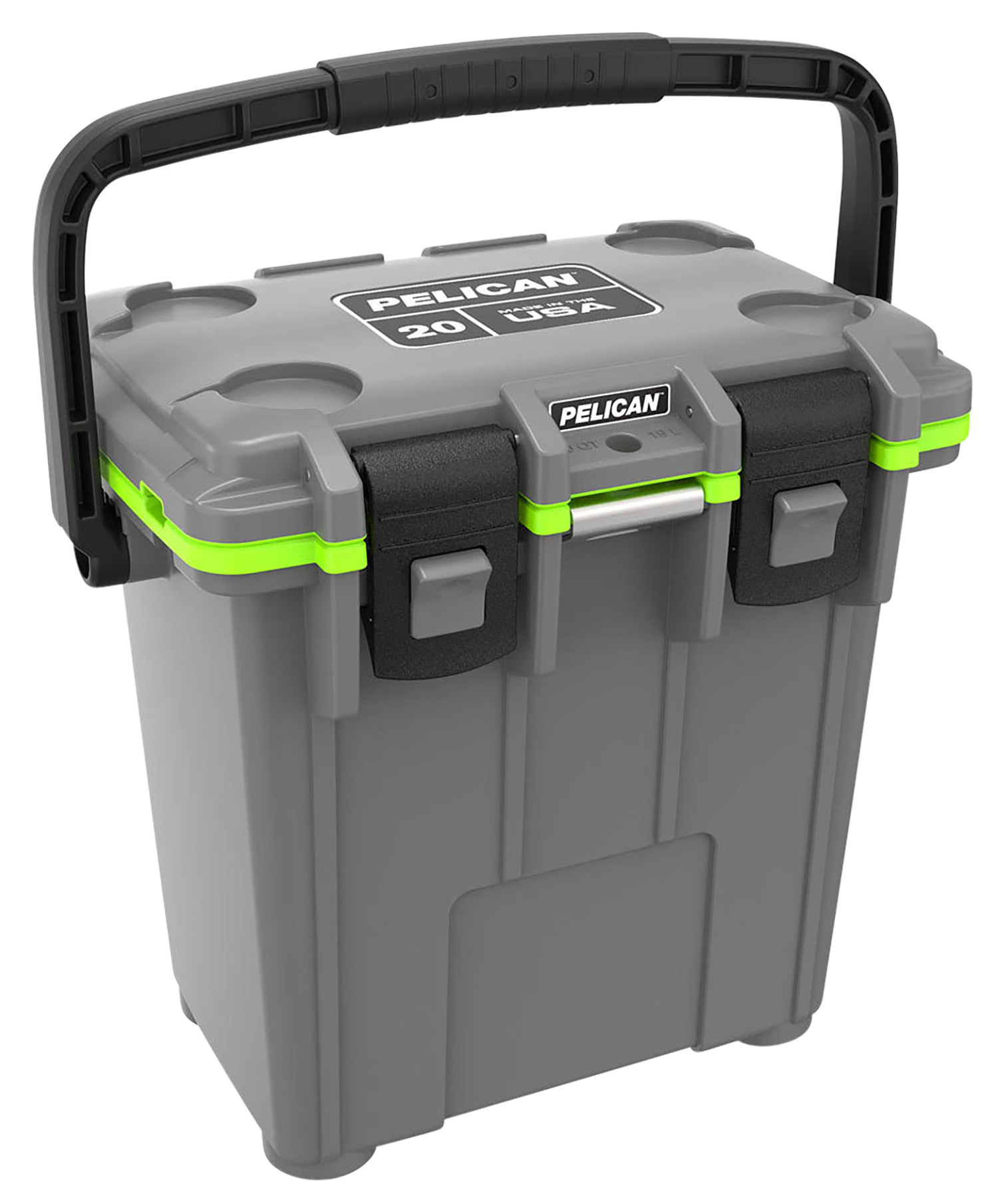 157906 PELICAN 20Q-1-DKGRYEGRN 20QT ELITE COOLER GRY/GRN - Image 1