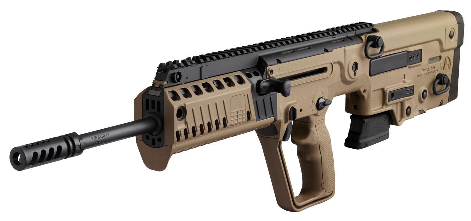 108918.jpg IWI US XFD18RS Tavor X95 *NJ/MD Compliant 5.56x45mm NATO Caliber with 18.50" Barrel, 10+1 Capacity, Flat Dark Earth Metal Finish, Flat Dark Earth Fixed Bullpup Stock & Polymer Grip Right Hand - Image 1