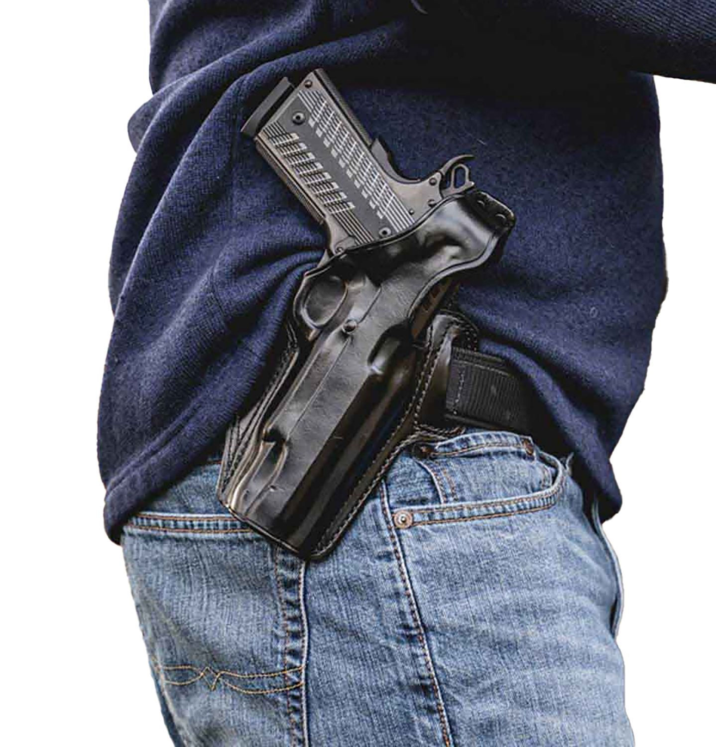 184606.jpg Galco FL894RB Fletch High Ride Belt OWB Black Steerhide Fits Sig P365 X Macro Right Hand - Image 1