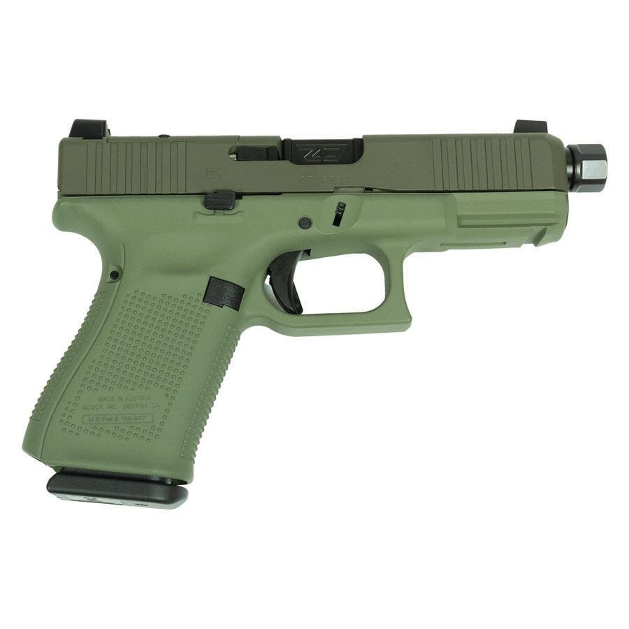 Glock V-Series Model 19 OD Green Cerakote Handgun 9mm Luger 15rd Magazines (3) 4.6" Threaded Barrel Austria Made - Glock